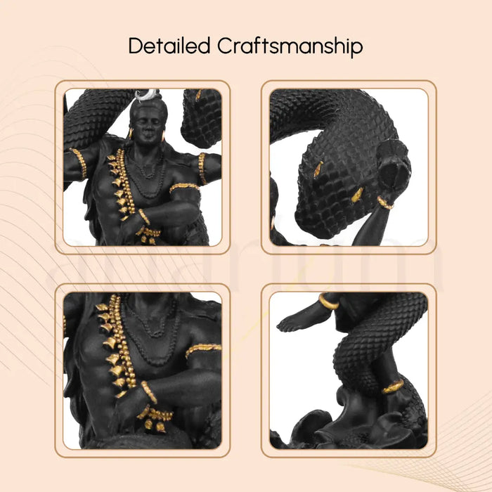 Mystical Shiva Black With Golden Ornaments
