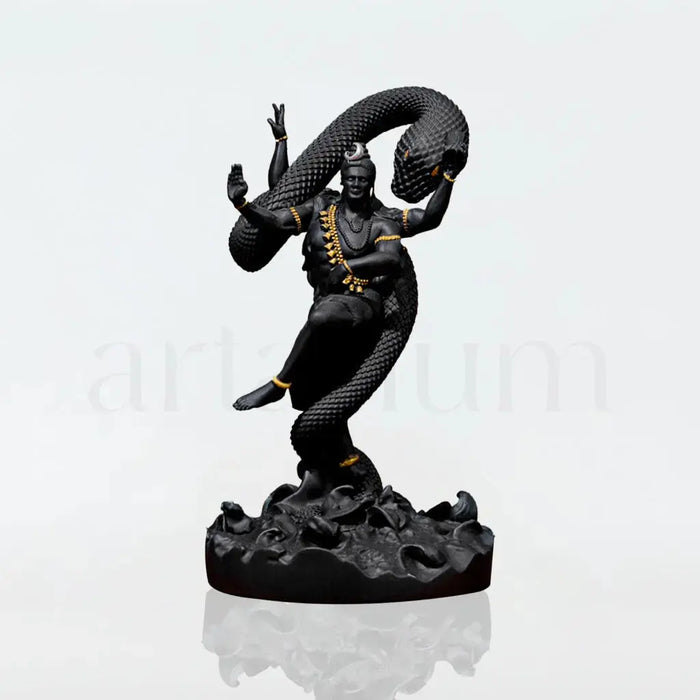 Mystical Shiva Black With Golden Ornaments