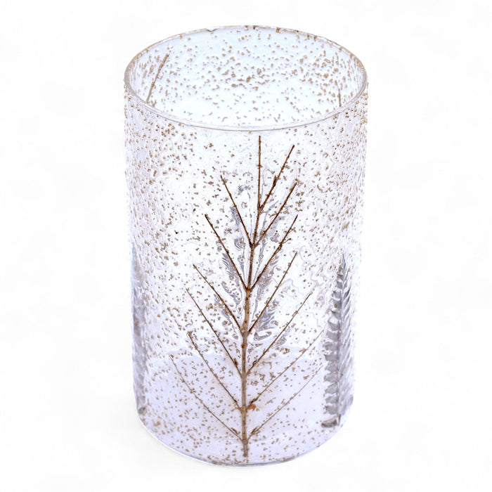 Natural Floral Glass - Tall Vase Candle Holder - Pino - (19x11cm)