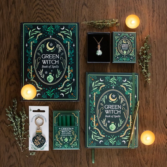 Pack of 12 Green Witch Spell Candles