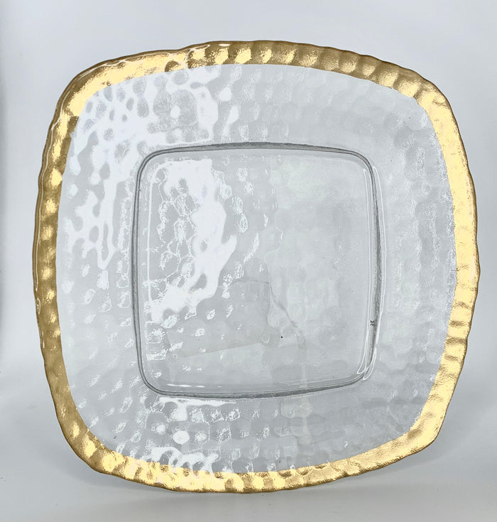 PALMER TEXTURED GLASS PLATE, GOLD
