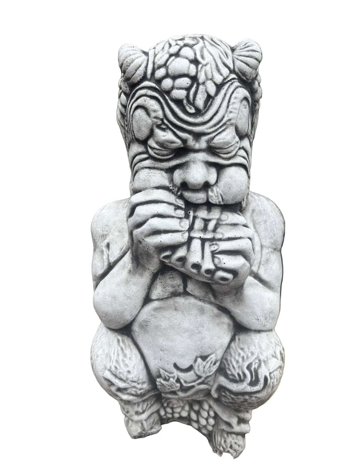 22nice4me Garden Statues concrete Pan statue with an antique finish, depicting the god playing pan pipes.