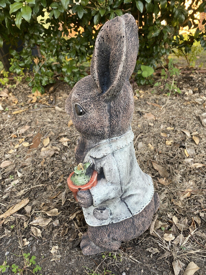 Peter Gardening Rabbit Statue Ornament Animal Concrete Garden Australian Made