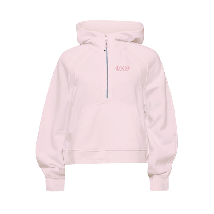 Phi Chi Theta lululemon Scuba Oversized Half-Zip Hoodie - Blissful Pink
