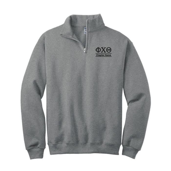Phi Chi Theta Quarter Zip Sweatshirt - Chapter Name