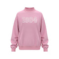 Pink Phi Delta Epsilon sweatshirt with white embroidered 1904