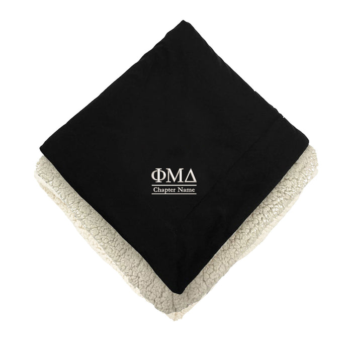 Phi Mu Delta Sherpa Lined Blanket - Chapter Name