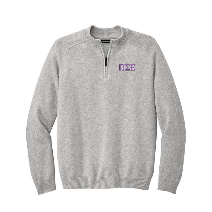 Pi Sigma Epsilon 1/4-Zip Monogrammed Sweater
