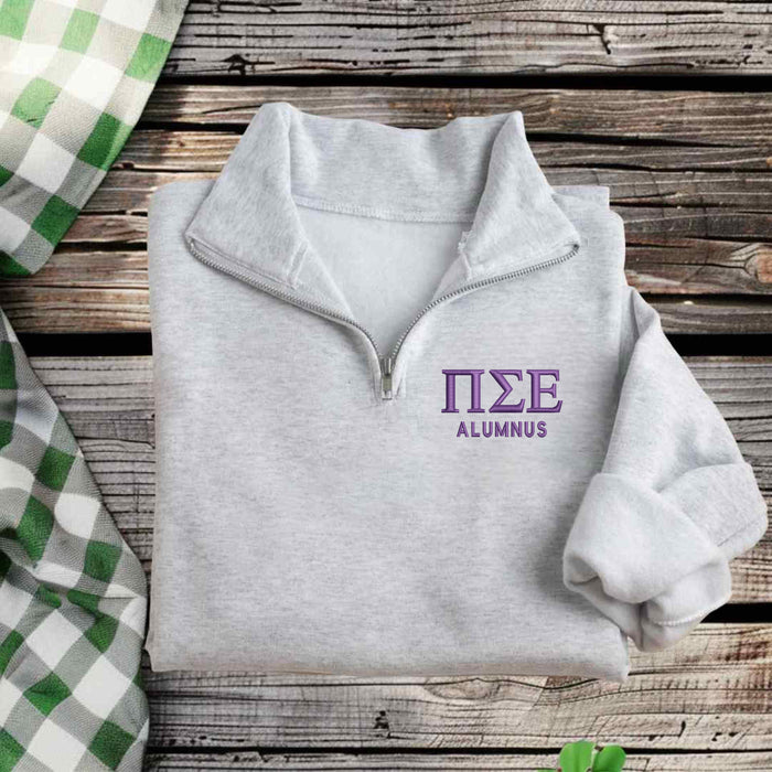 Pi Sigma Epsilon Quarter Zip Pullover Sweatshirt - ALUMNUS