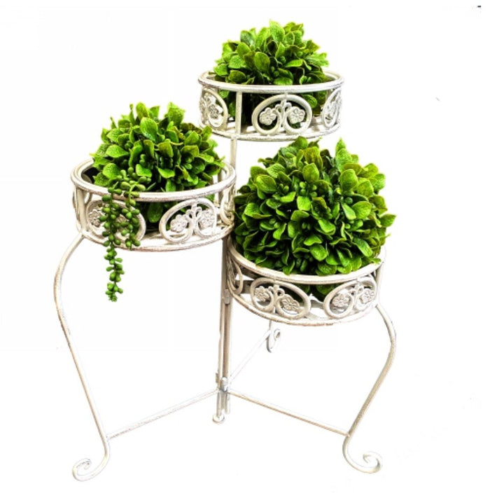 Plant Stand Planter Flower Holder Home Garden Antique White
