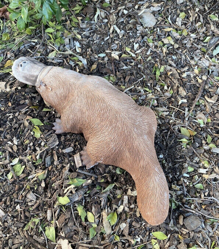 22nice4me Garden Statues hand-painted concrete platypus ornament with an antique finish for outdoor garden decor