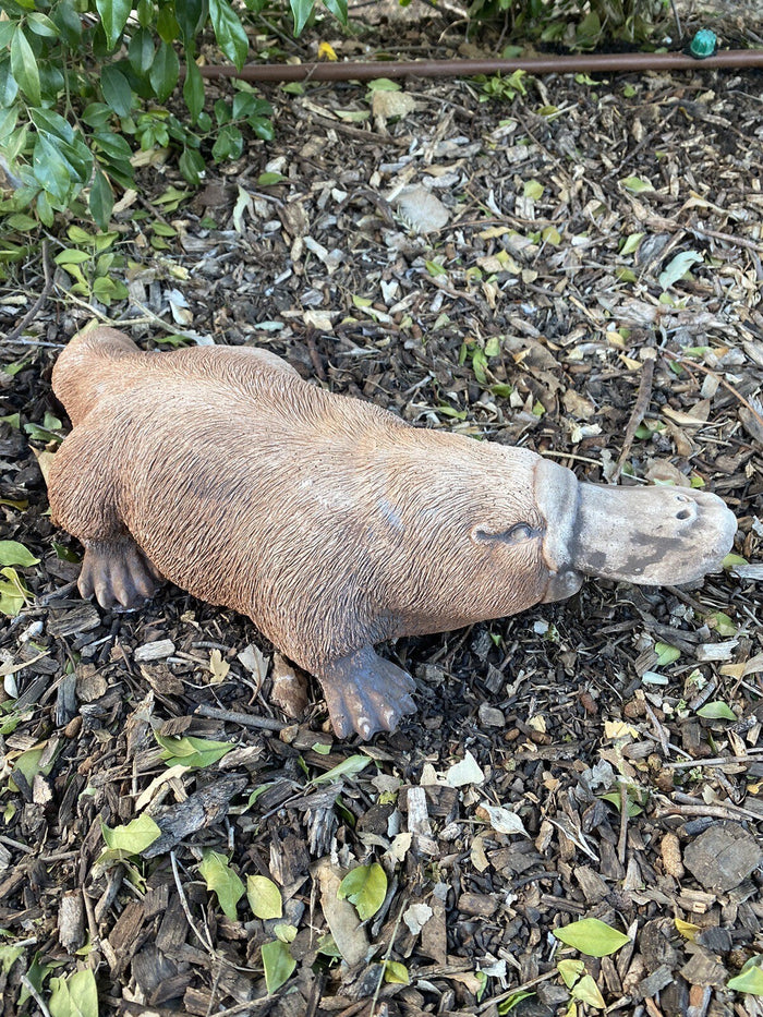 22nice4me Garden Statues hand-painted concrete platypus ornament with an antique finish for outdoor garden decor