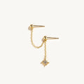 Polestar Zircon Threader Gold Earrings Kosiner