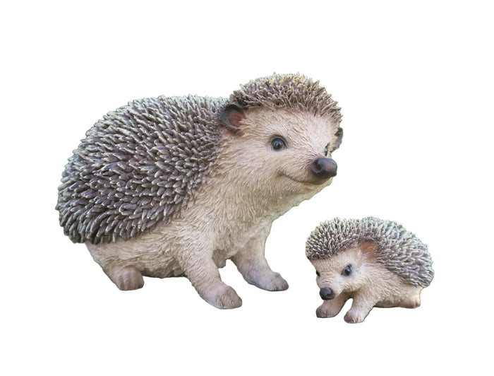 PORCUPINE WITH BABY ANIMAL GARDEN STATUE ORNAMENT FIGURINE