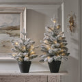 Pre Lit Snowy Christmas Tree Duo