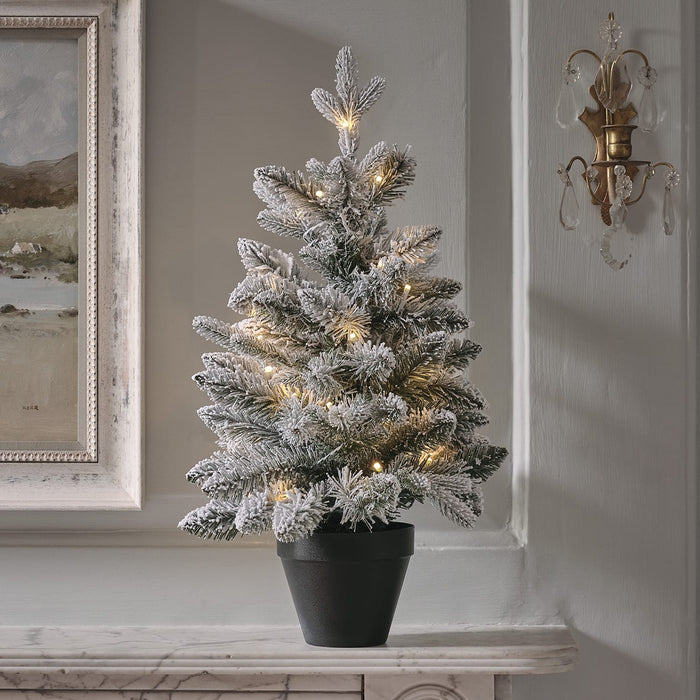 Pre Lit Snowy Christmas Tree Duo