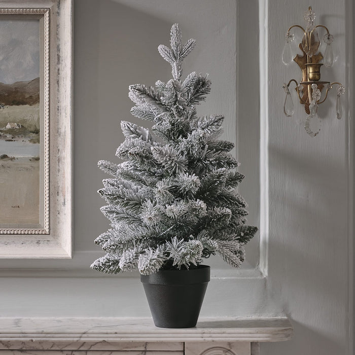 Pre Lit Snowy Christmas Tree Duo