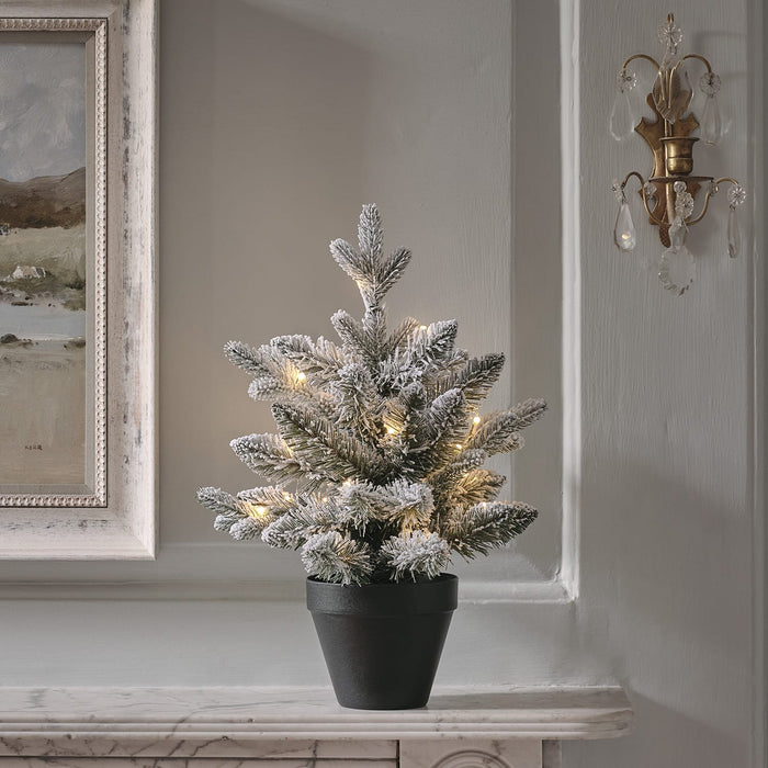 Pre Lit Snowy Christmas Tree Duo