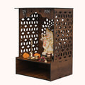 Premium Wooden Home Temple for Pooja Room | Brown Wooden Mandir for Home | African Cherry Finish | Venlay Wood