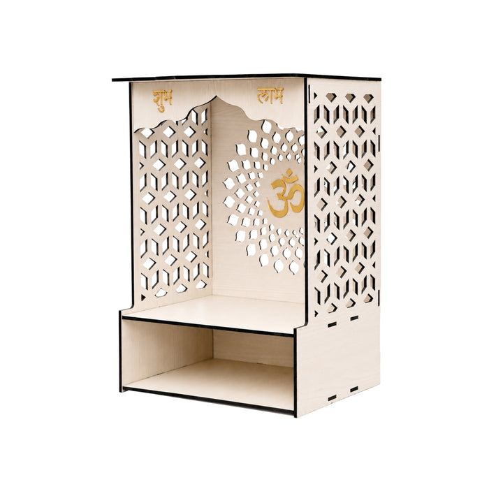 Premium Wooden Home Temple for Pooja Room | Decorative Wooden Mandir for Home | White Finish | Venlay Wood