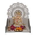 Premium Wooden Singhasan for Laddu Gopal | Decorative Wooden Temple for Idols | White Finish | Venlay Wood