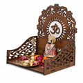 Premium Wooden Singhasan for Laddu Gopal , Murti And Other Idols| Decorative Wooden Throne for God Idols | African Cherry Finish | Venlay Wood