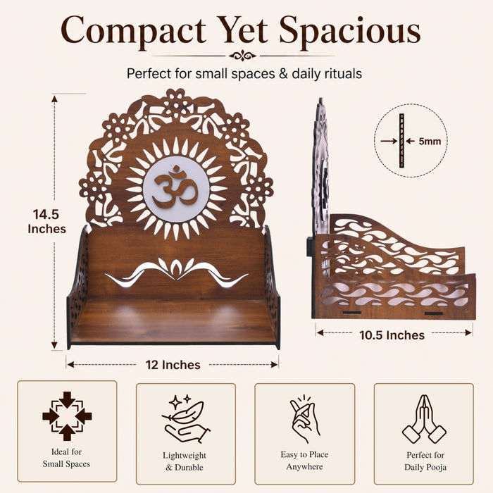 Premium Wooden Singhasan for Laddu Gopal , Murti And Other Idols| Decorative Wooden Throne for God Idols | African Cherry Finish | Venlay Wood