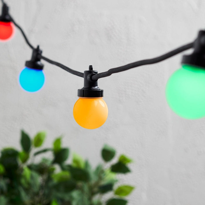 Pro Connect 15m 30 Multi Coloured Connectable Festoon Lights Black Cable