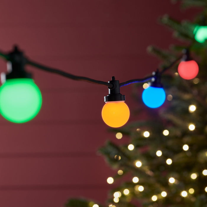 Pro Connect 15m 30 Multi Coloured Connectable Festoon Lights Black Cable