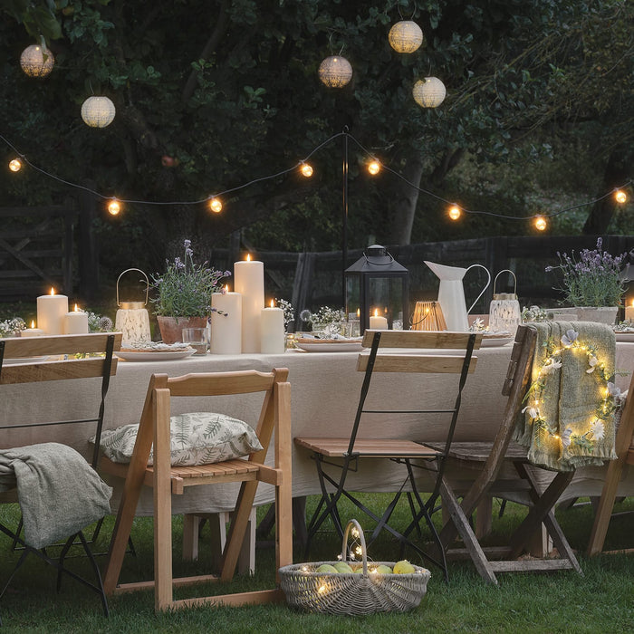 Pro Connect 15m 30 Warm White Connectable Festoon Lights Clear Cap Black Cable