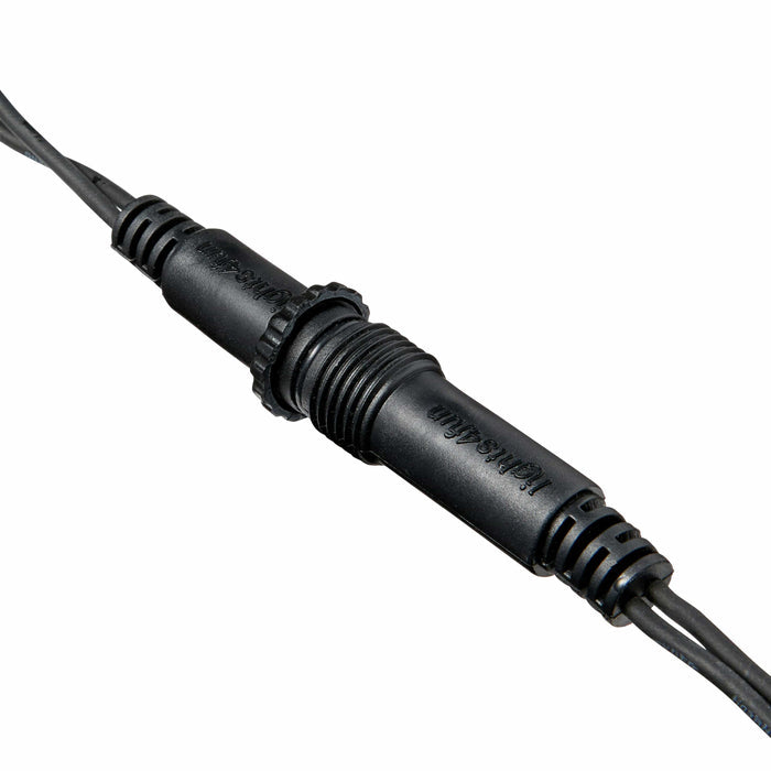 Pro Connect 15m 30 Warm White Connectable Festoon Lights Clear Cap Black Cable