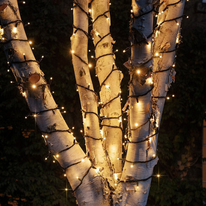 Pro Connect 20m 200 Warm White Connectable String Lights Black Cable