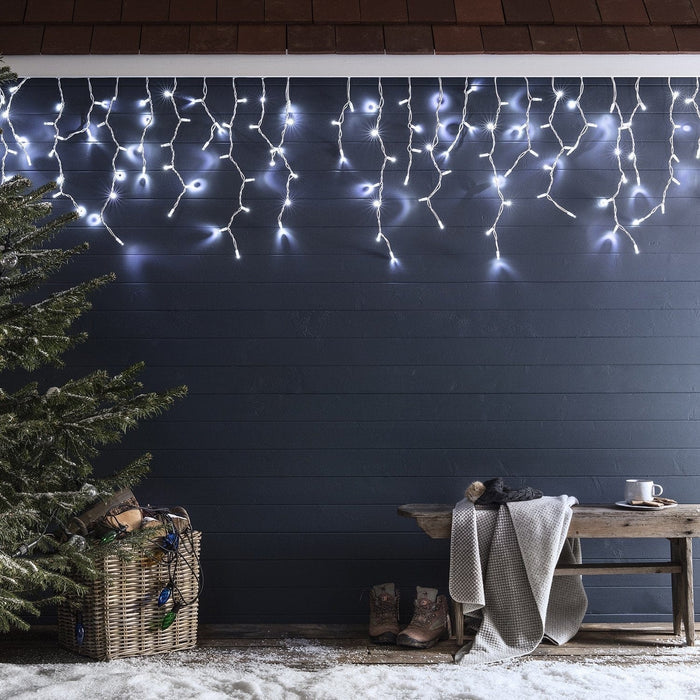 Pro Connect 6m 300 White Connectable Icicle Lights White Cable