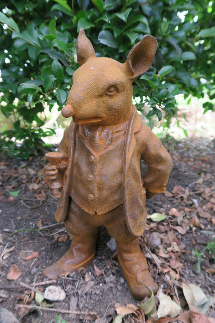 Ratty Rat Wind In The Willows Rat Rusty Cast Iron Garden Statue Small