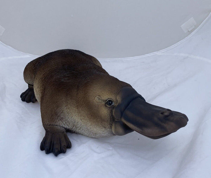 22nice4me Garden Statues hand-painted resin platypus garden ornament with realistic brown and black details