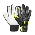 Reusch Junior Attrakt Starter Solid Finger Support Goalkeeper Gloves (Black/Yellow) | SoccerWearhouse