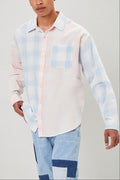 Reworked Plaid Button-Front Shirt
