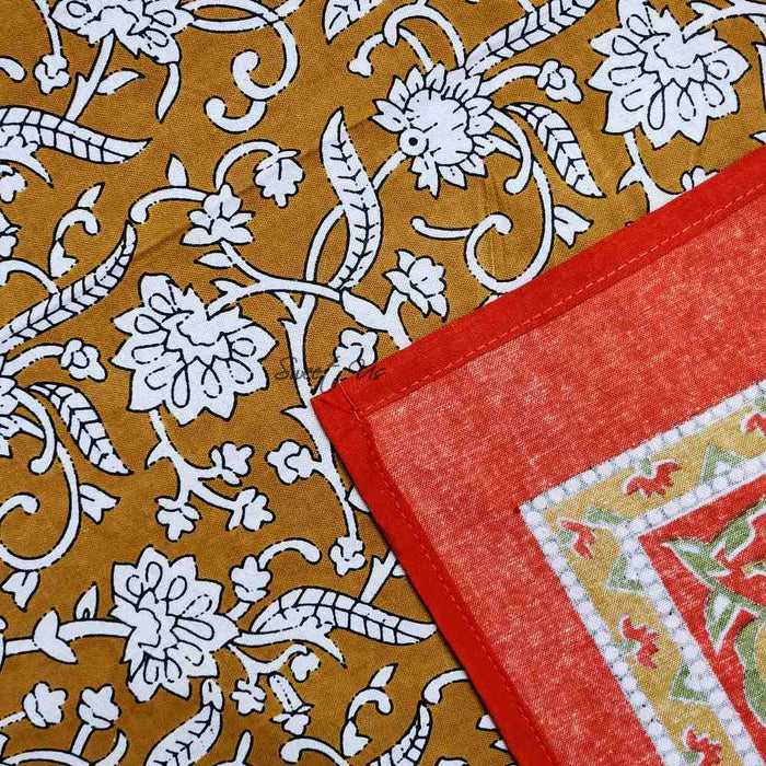 Riviera Series Floral Cotton Tablecloth — Tuscan Gold
