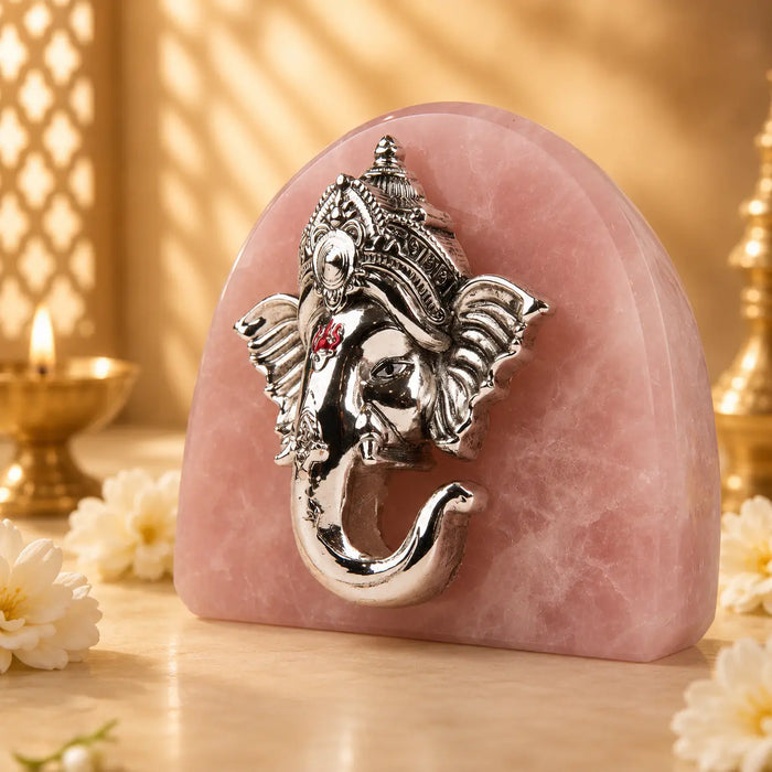 Vakratunda: Ganesha Silver-Plated Idol