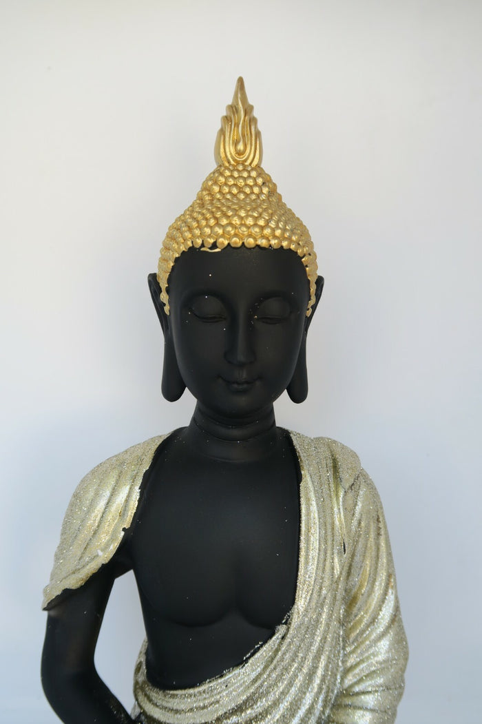 RULAI Thai Buddha With Gold Glitter Statue Ornament Figurine Home Decor