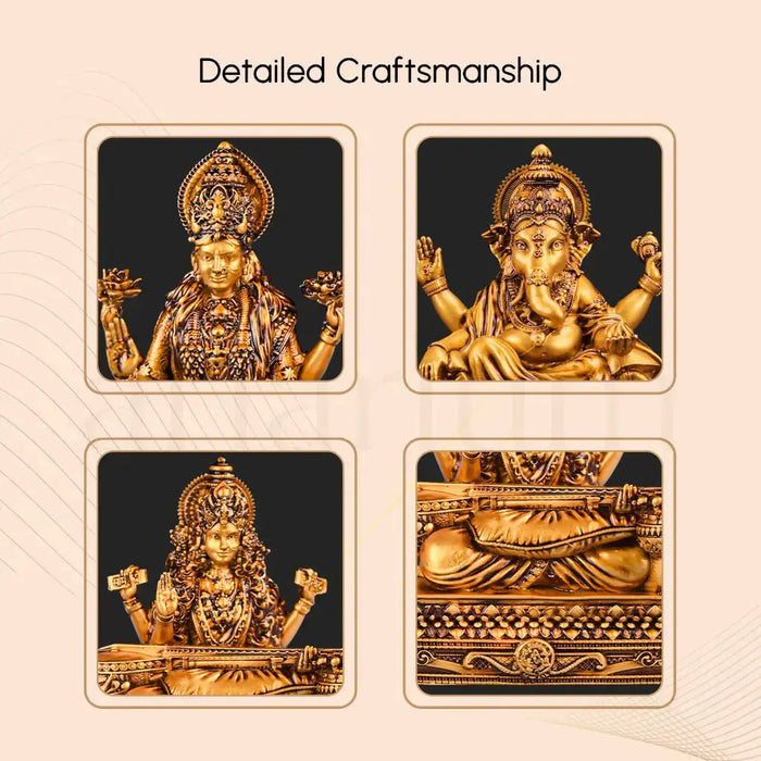 Shree Lakshmi Saraswati Ganesha Murti (Chowki)