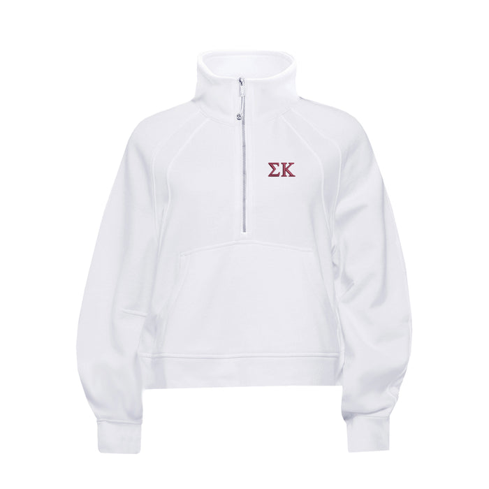 Sigma Kappa lululemon Scuba Oversized FUNNEL-Neck Half Zip - White