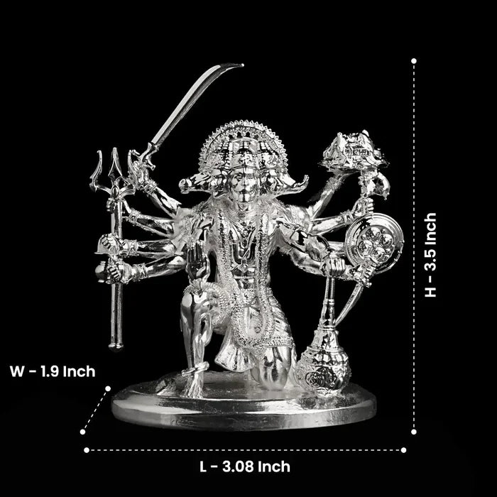 Sitting Panchmukhi Hanuman Silver Plated