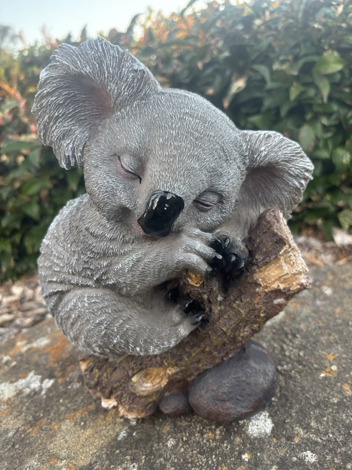 Sleeping Koala on Branch Resin Garden Statue Australian Animal Ornament