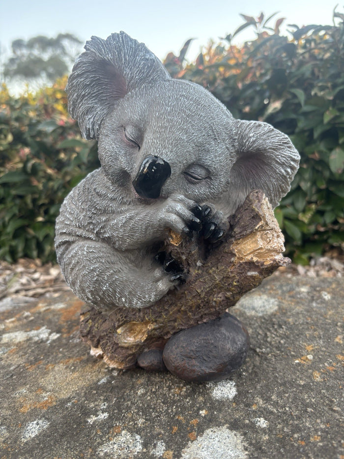 Sleeping Koala on Branch Resin Garden Statue Australian Animal Ornament