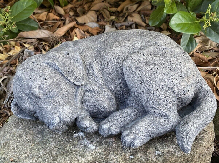 Sleeping Labrador Concrete Garden Statue – Outdoor Dog Ornament