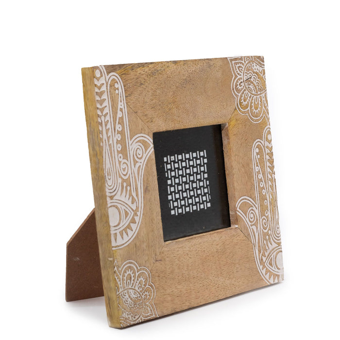Small Mango Wood Picture Frame (for 10x15cm) 20x20x2cm- Hansa - White