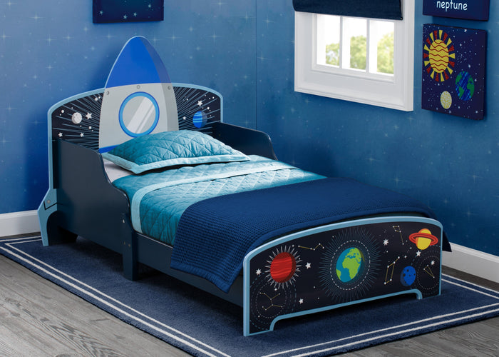 Delta Children Space Adventures (1223) Rocket Ship Wood Toddler Bed, Hangtag View