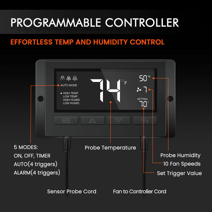 Spider Farmer 4" Inline Duct Fan with Smart Controller