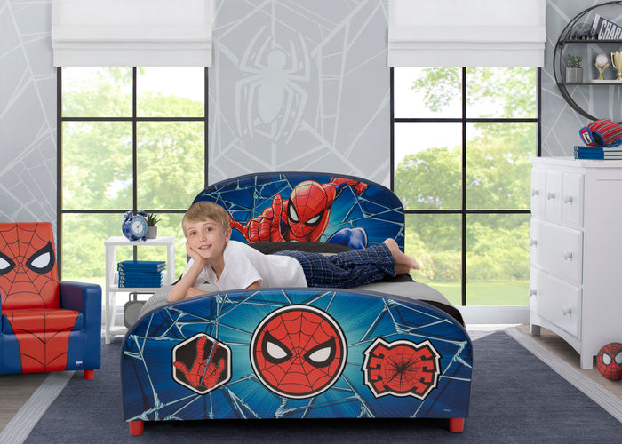 Delta Children Spider-Man Upholstered Twin Bed Spider-Man (1163), Room View